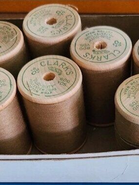 Vintage NOS Clarks ONT Thread 687 Cotton Polyester 800yd ea LOT of 9 (+2)
